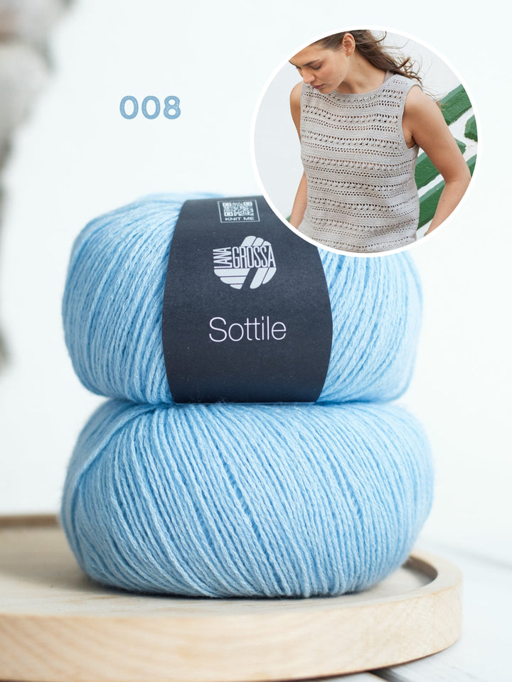 Häkelpaket Sottile Top mit Ajourmuster
