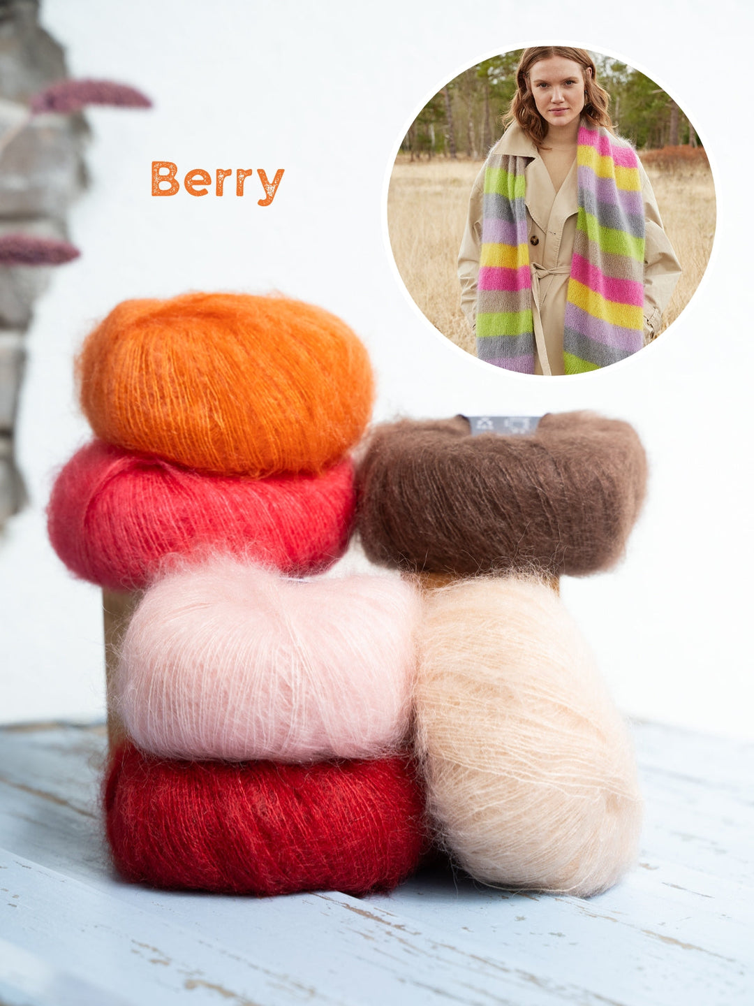Strickpaket Silkhair Streifenschal