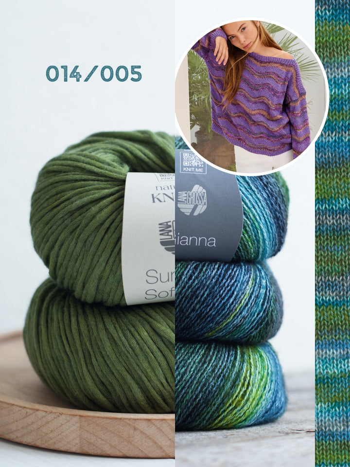 Strickpaket Gianna Summer Softness Pullover mit Wellenmuster