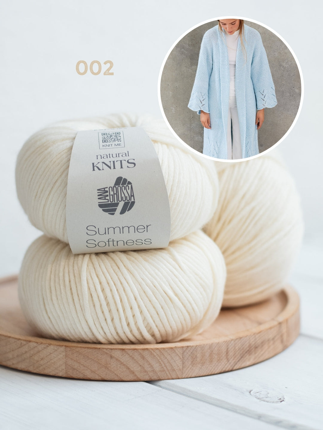 Strickpaket Summer Softness Mantel mit Ajourmuster