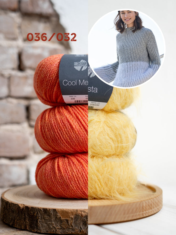 Strickpaket Basta Cool Merino Pullover im Patentmuster
