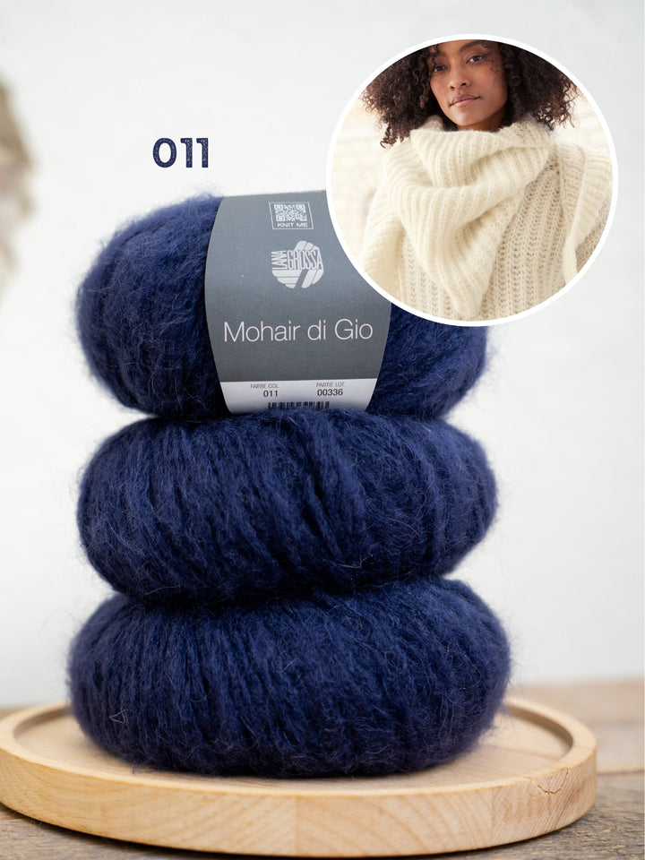 Strickpaket Mohair Di Gio Dreieckstuch in halbem Patent