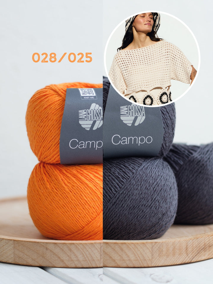 Häkelpaket Campo Shirt mit runden Granny-Squares