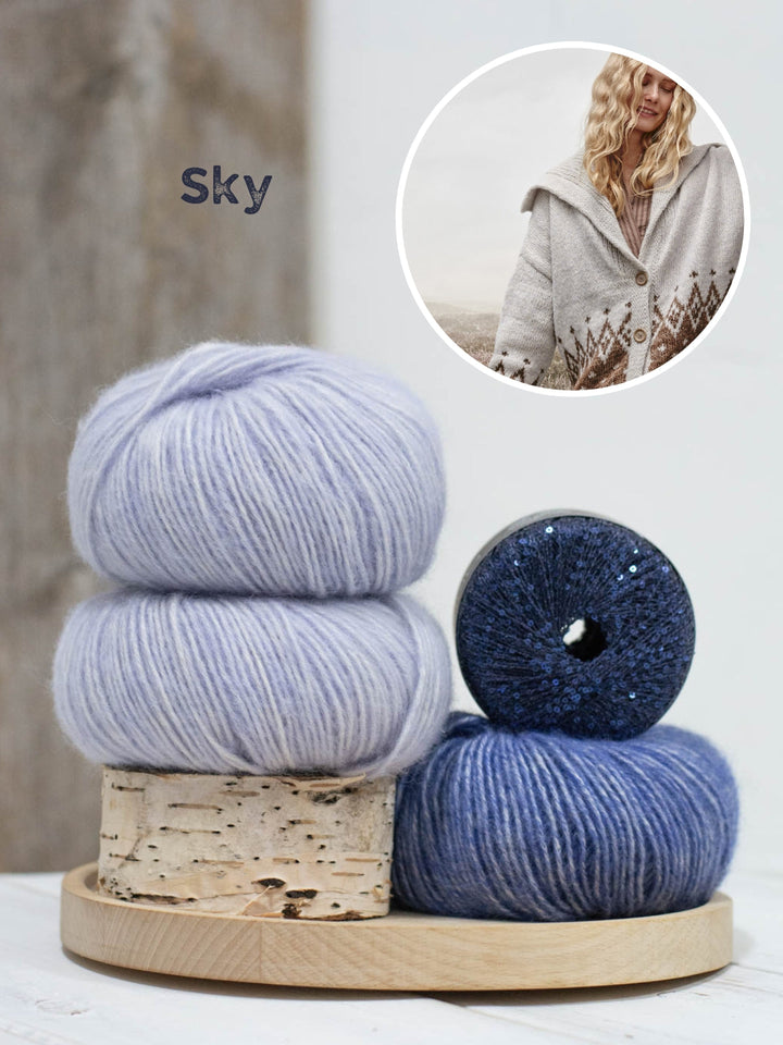 Strickpaket Natural Alpaca Pelo Glamour Raglanjacke