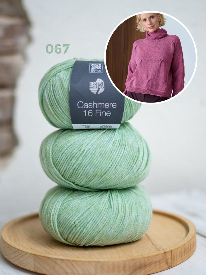 Strickpaket Cashmere 16 Fine Pullover mit Zöpfen