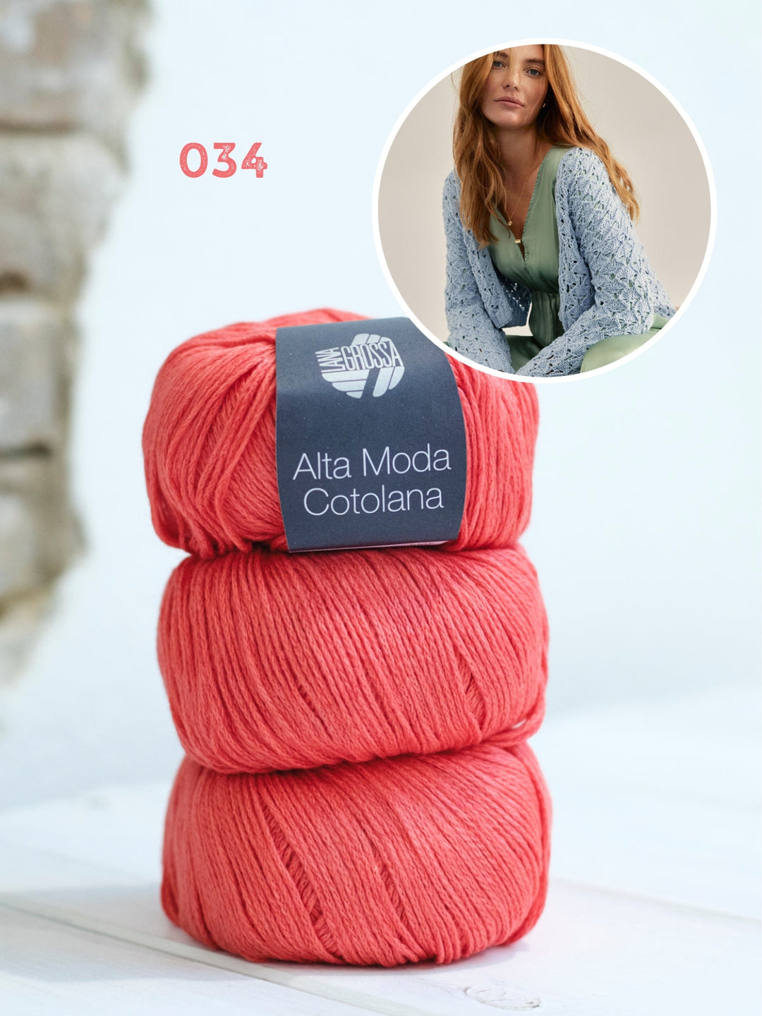 Strickpaket Alta Moda Cotolana Cardigan im Ajourmuster
