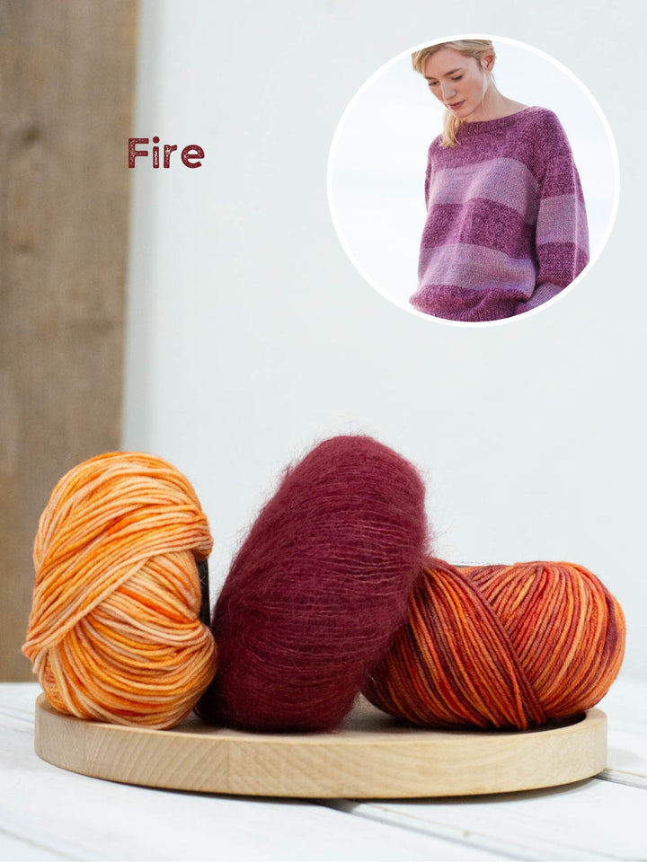 Strickpaket Cool Wool Vintage Silkhair Streifenpullover