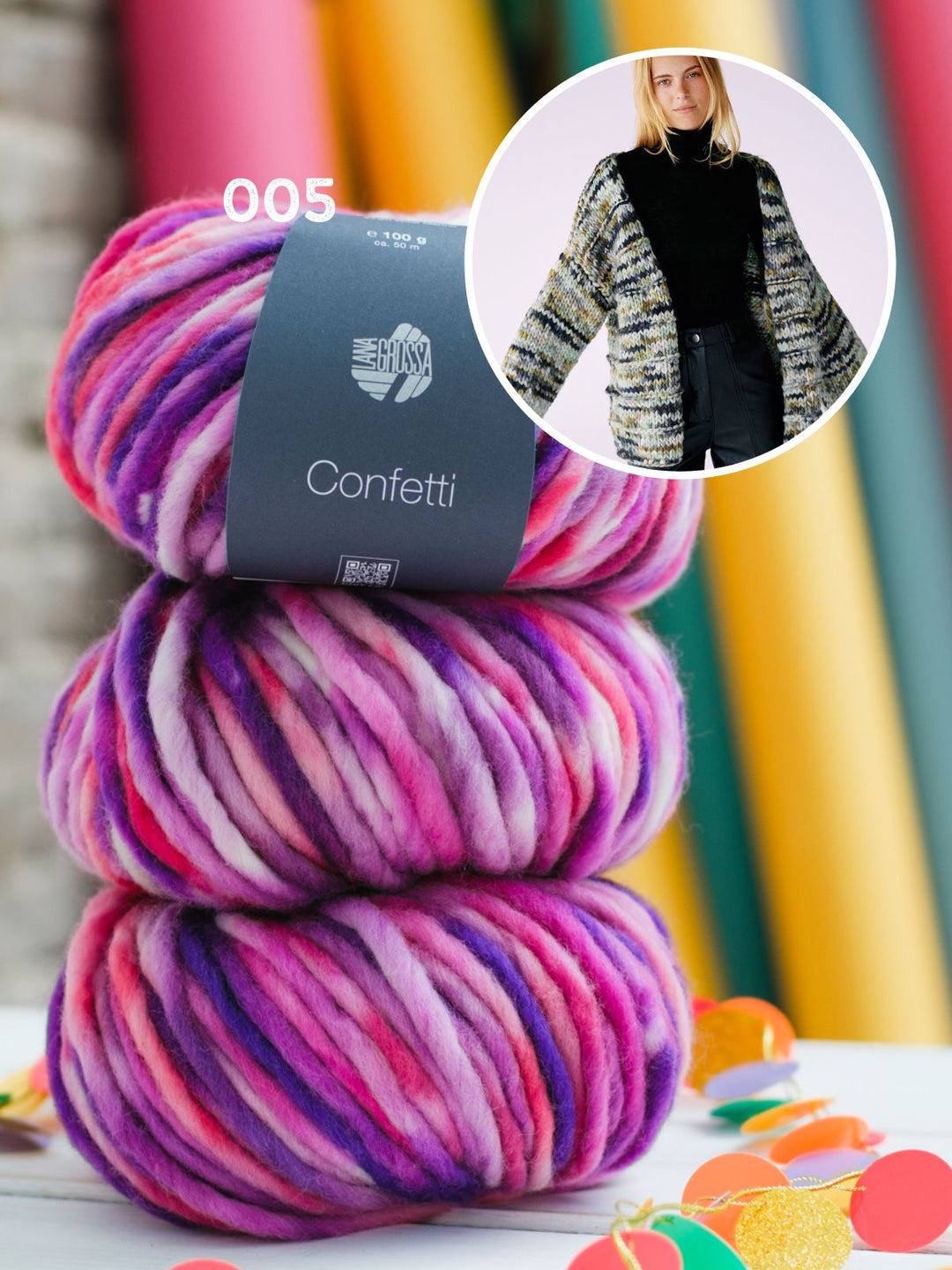 Strickpaket Cardigan aus Confetti