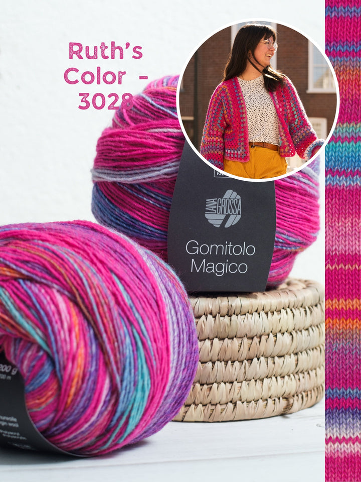 Häkelpaket Gomitolo Magico Hexagon-Jacke