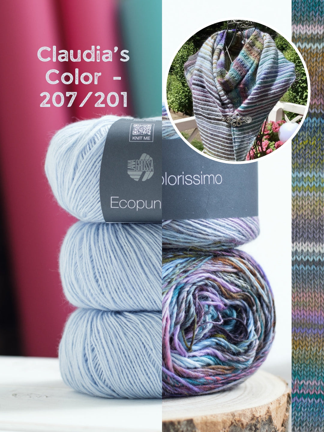 Strickpaket Lizas Tuch Orange Night – Colorissimo & Ecopuno