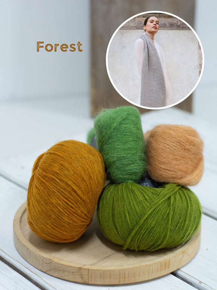 Strickpaket Cashmere 16 Fine Setasuri Colorblock-Schal