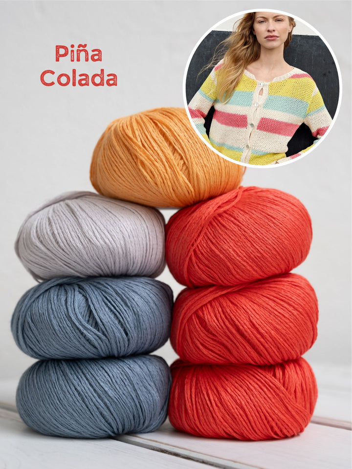 Strickpaket Summer Cashmere Streifenweste mit Strukturmuster