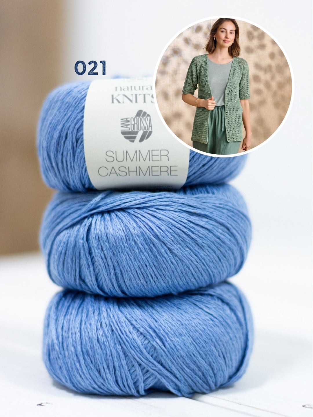 Häkelpaket Summer Cashmere Jacke mit kurzen Ärmeln