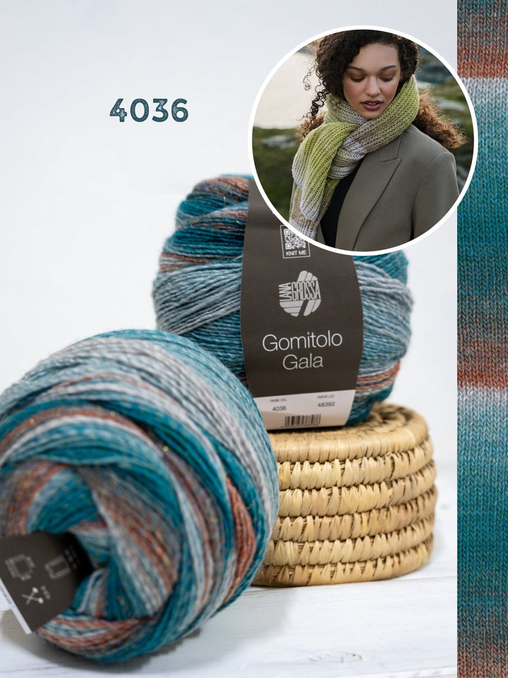 Strickpaket Gomitolo Gala Pullover mit Knotendetail