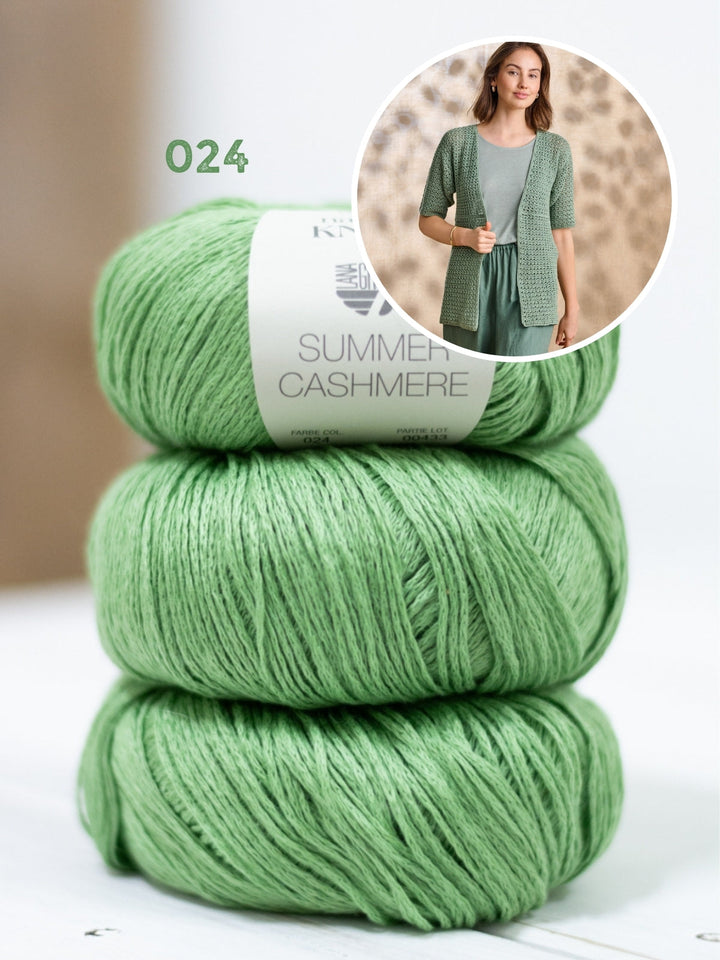 Häkelpaket Summer Cashmere Jacke mit kurzen Ärmeln