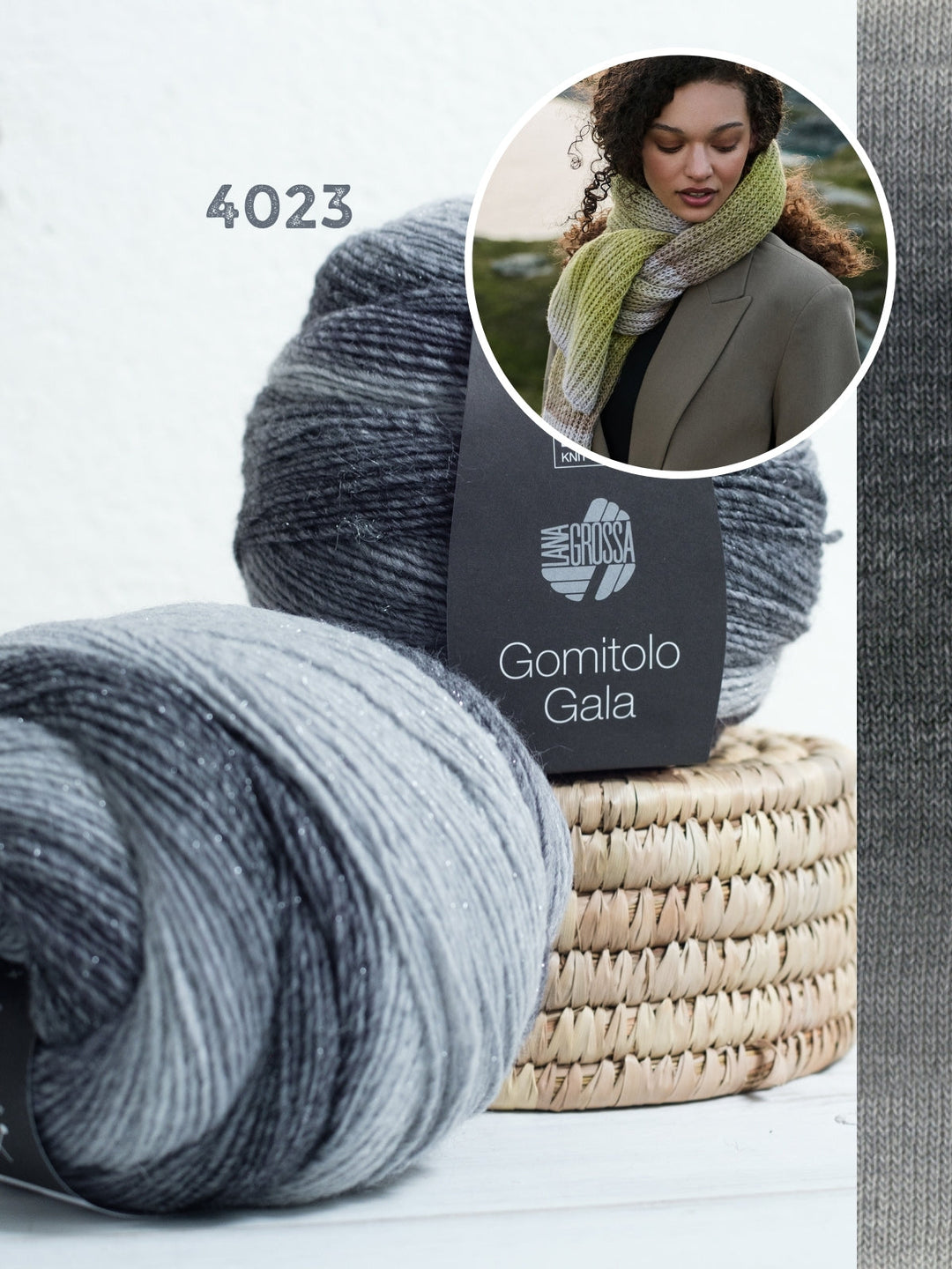 Strickpaket Gomitolo Gala Schal im Patentmuster