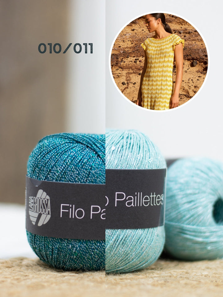 Häkelpaket Filo Paillettes Kleid