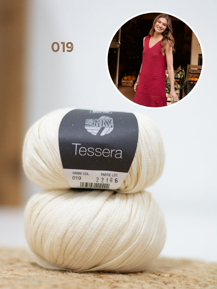 Häkelpaket Tessera Kleid mit Rosetten