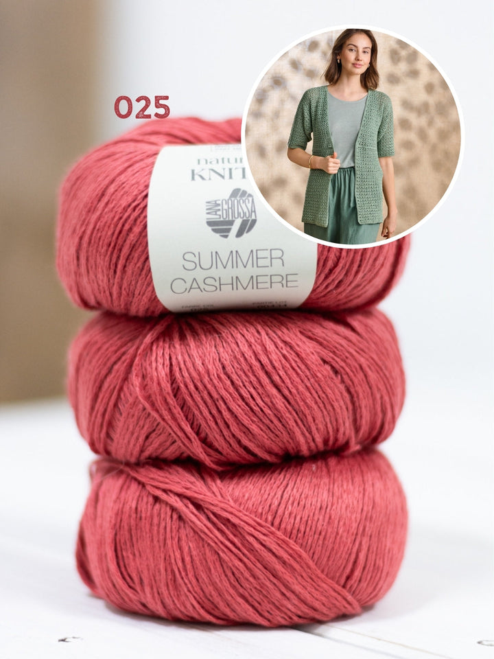 Häkelpaket Summer Cashmere Jacke mit kurzen Ärmeln
