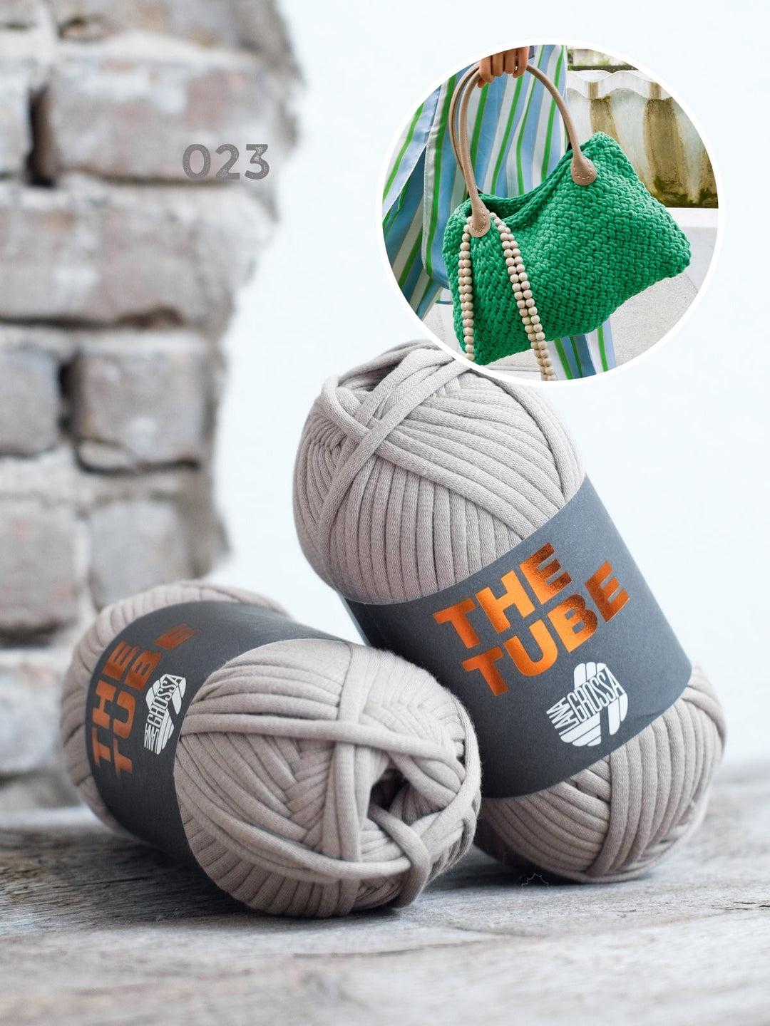 StrickpaketThe Tube Tasche im Flechtmuster