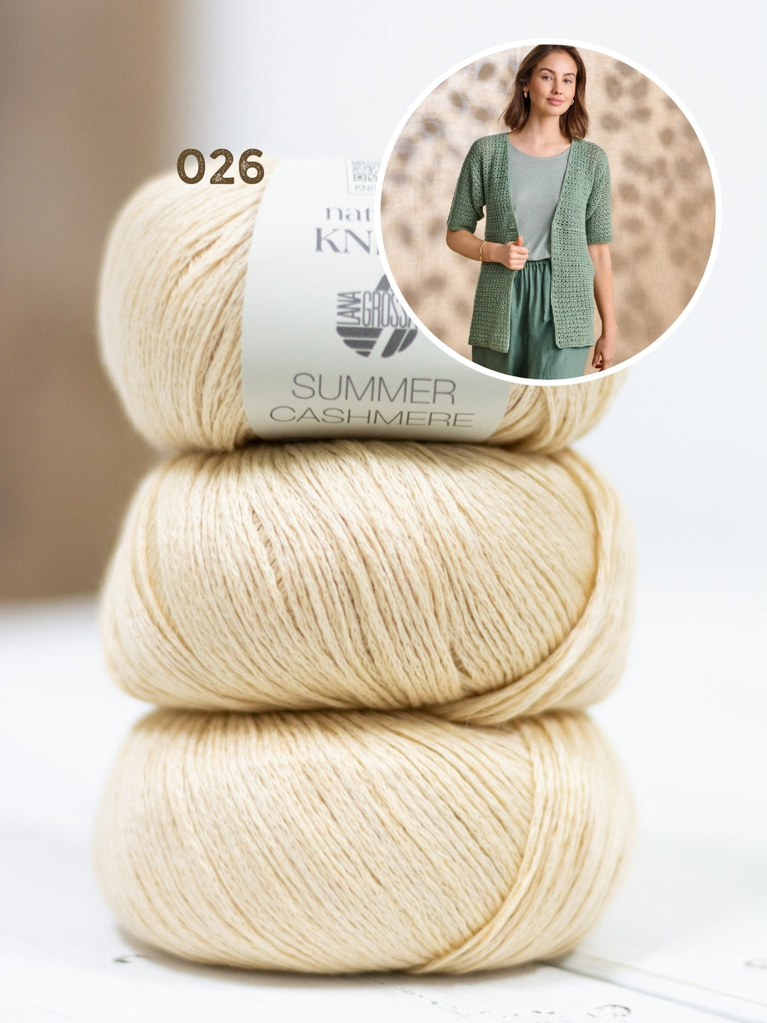 Häkelpaket Summer Cashmere Jacke mit kurzen Ärmeln