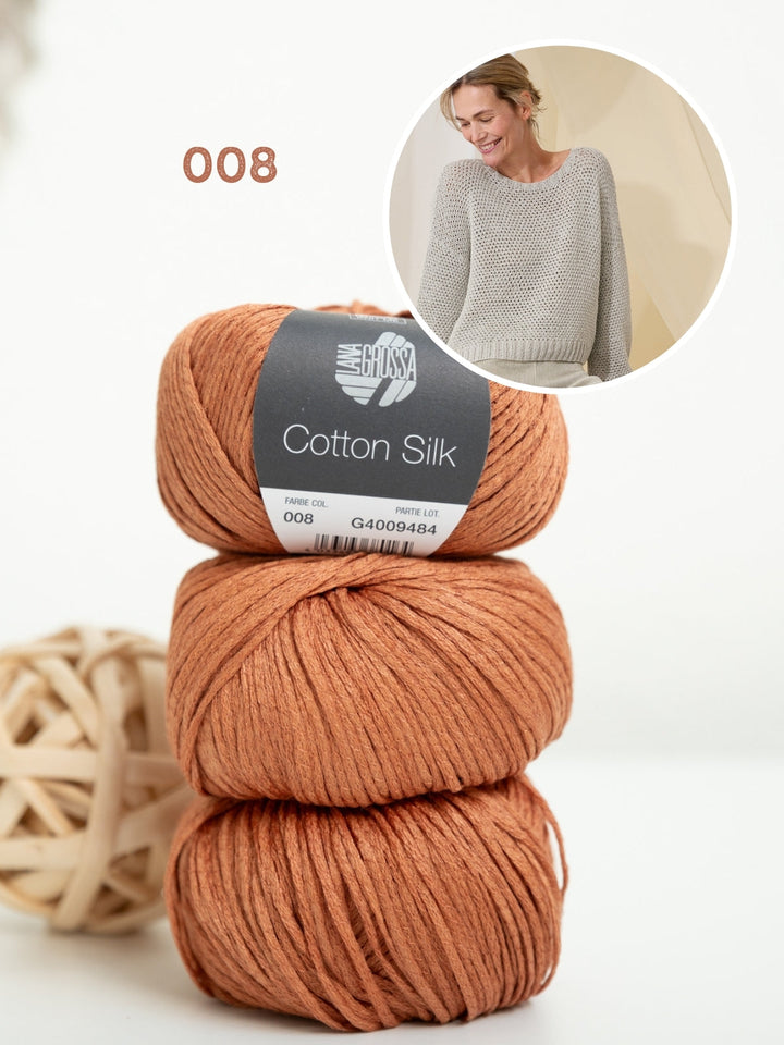 Strickpaket Cotton Silk Pullover mit Strukturmuster