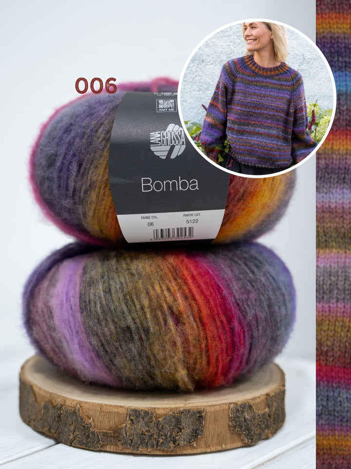 Strickpaket Bomba Raglanpullover - Top-down