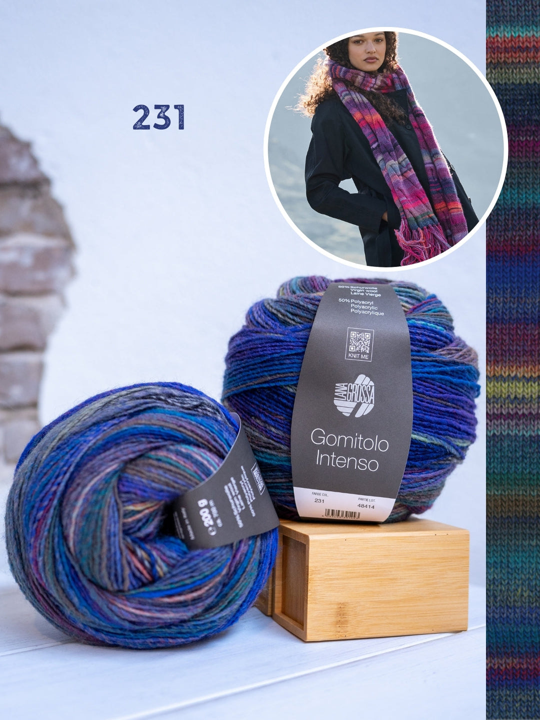 Strickpaket Gomitolo Intenso Zopfschal