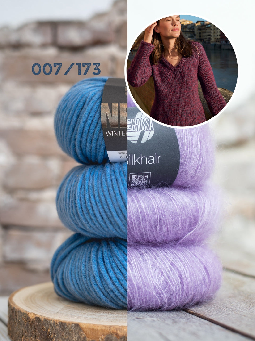 Strickpaket Winter Softness Silkhair V-Ausschnitt-Pullover