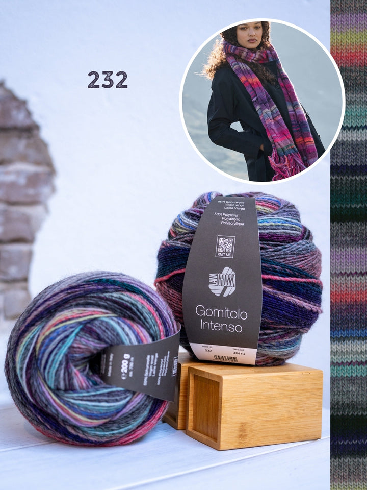 Strickpaket Gomitolo Intenso Zopfschal