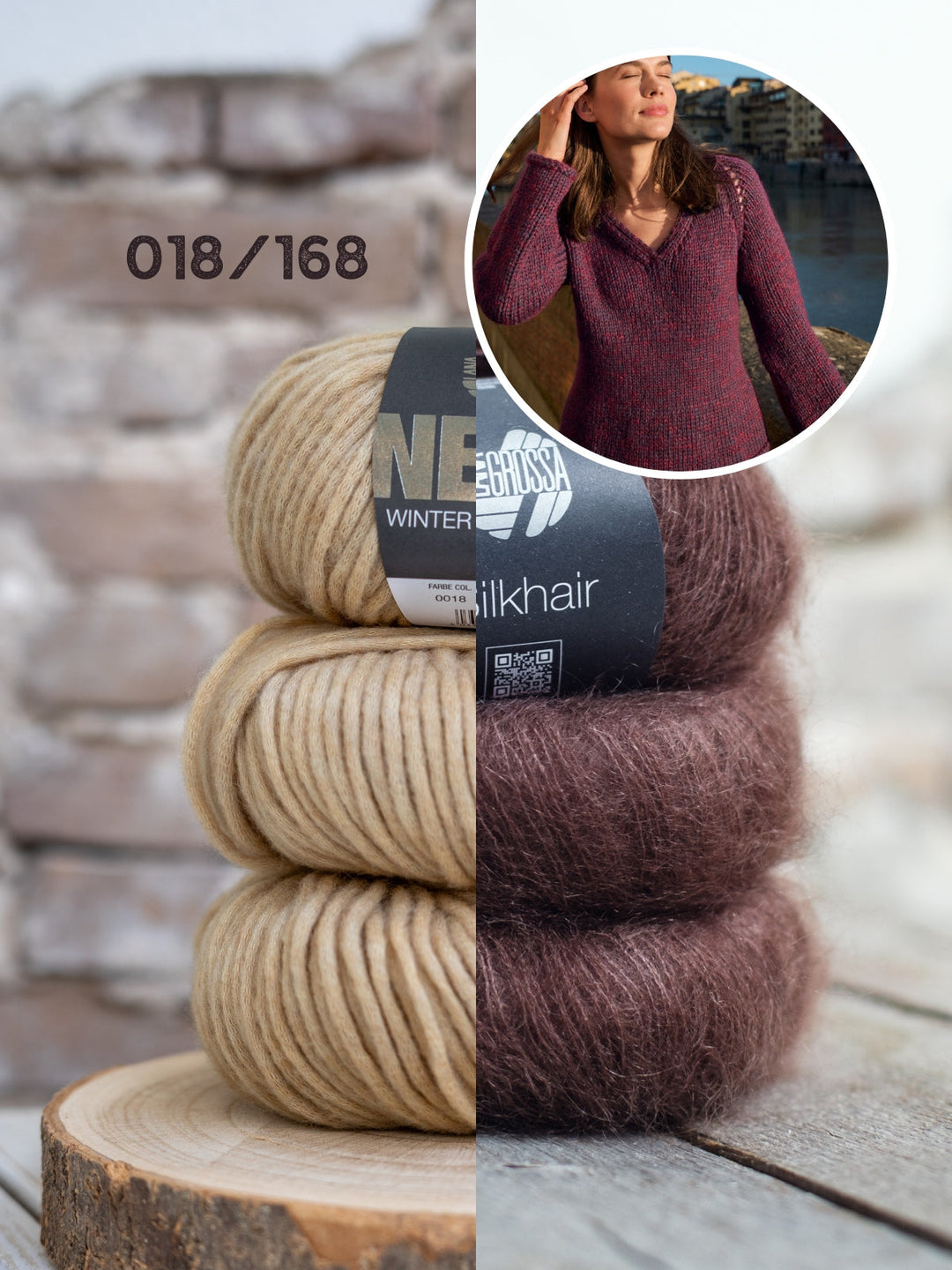 Strickpaket Winter Softness Silkhair V-Ausschnitt-Pullover