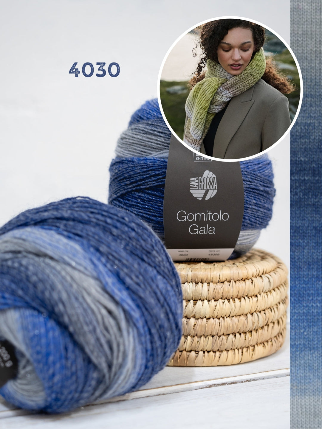 Strickpaket Gomitolo Gala Schal im Patentmuster