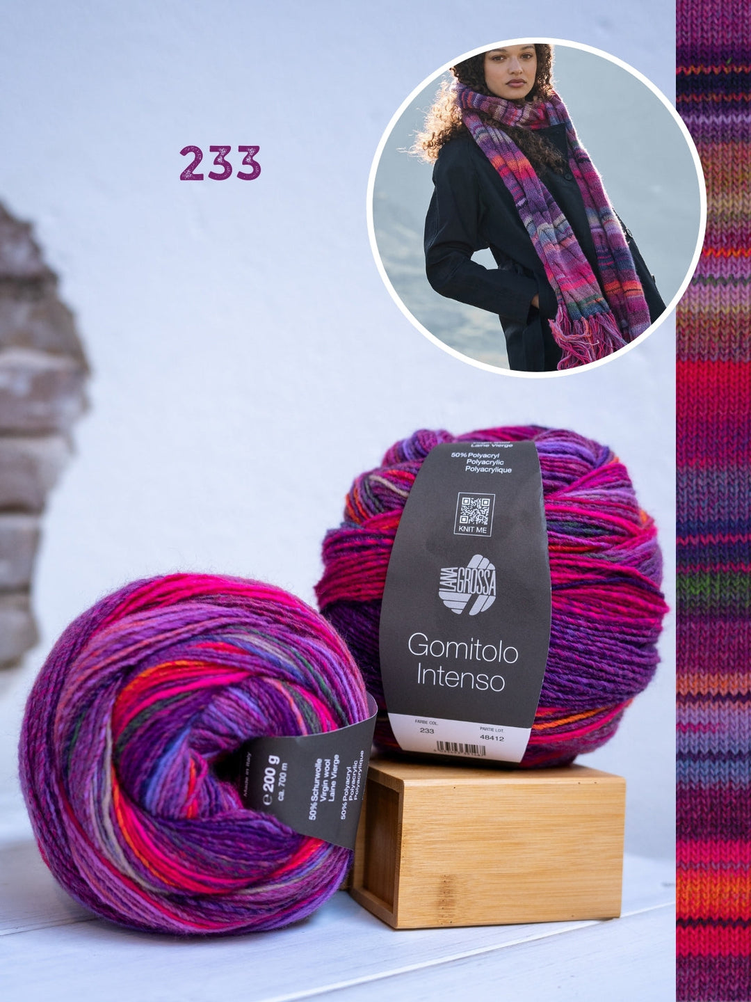 Strickpaket Gomitolo Intenso Zopfschal