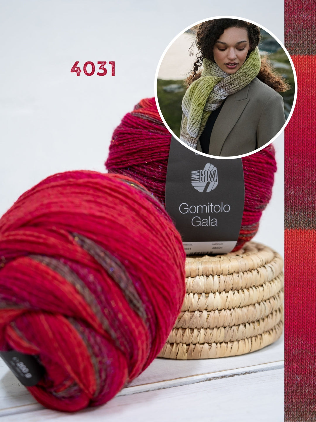 Strickpaket Gomitolo Gala Schal im Patentmuster