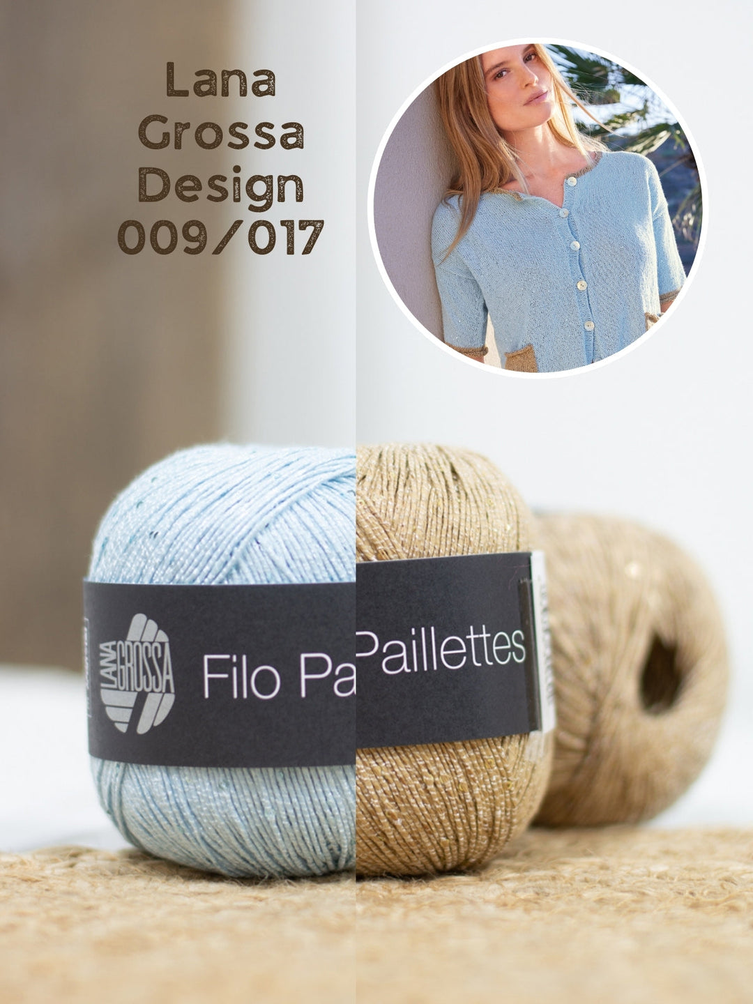 Strickpaket Filo Paillettes Jacke mit kurzen Ärmeln