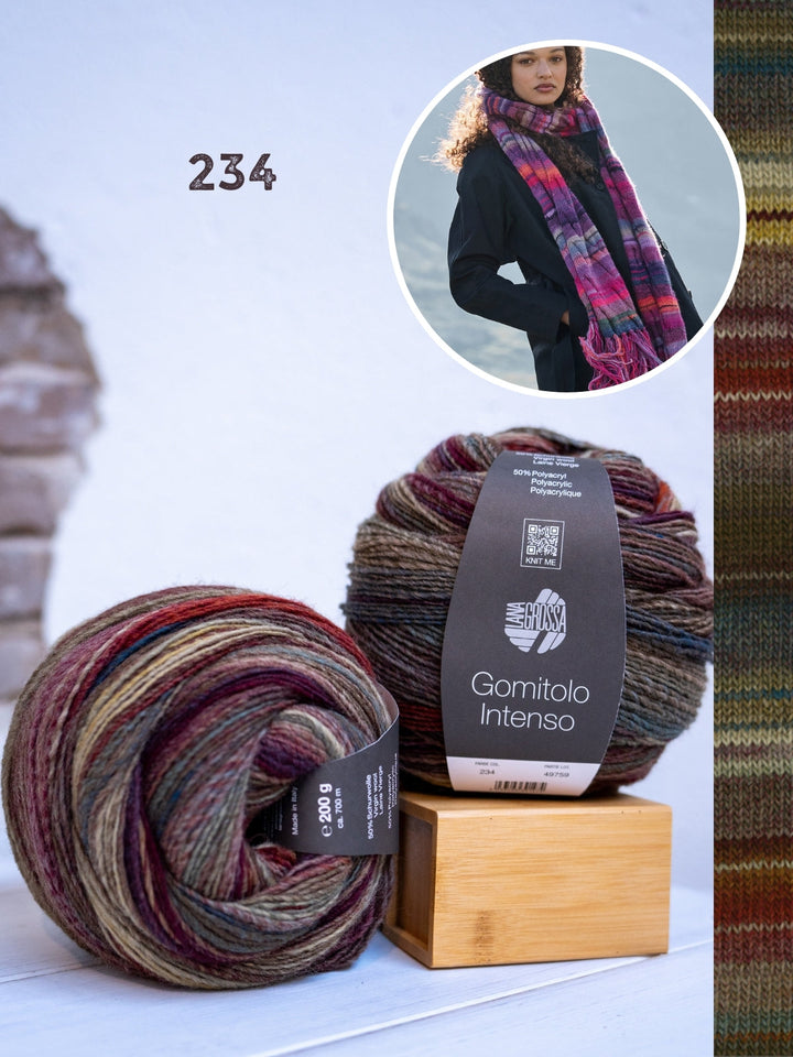 Strickpaket Gomitolo Intenso Zopfschal