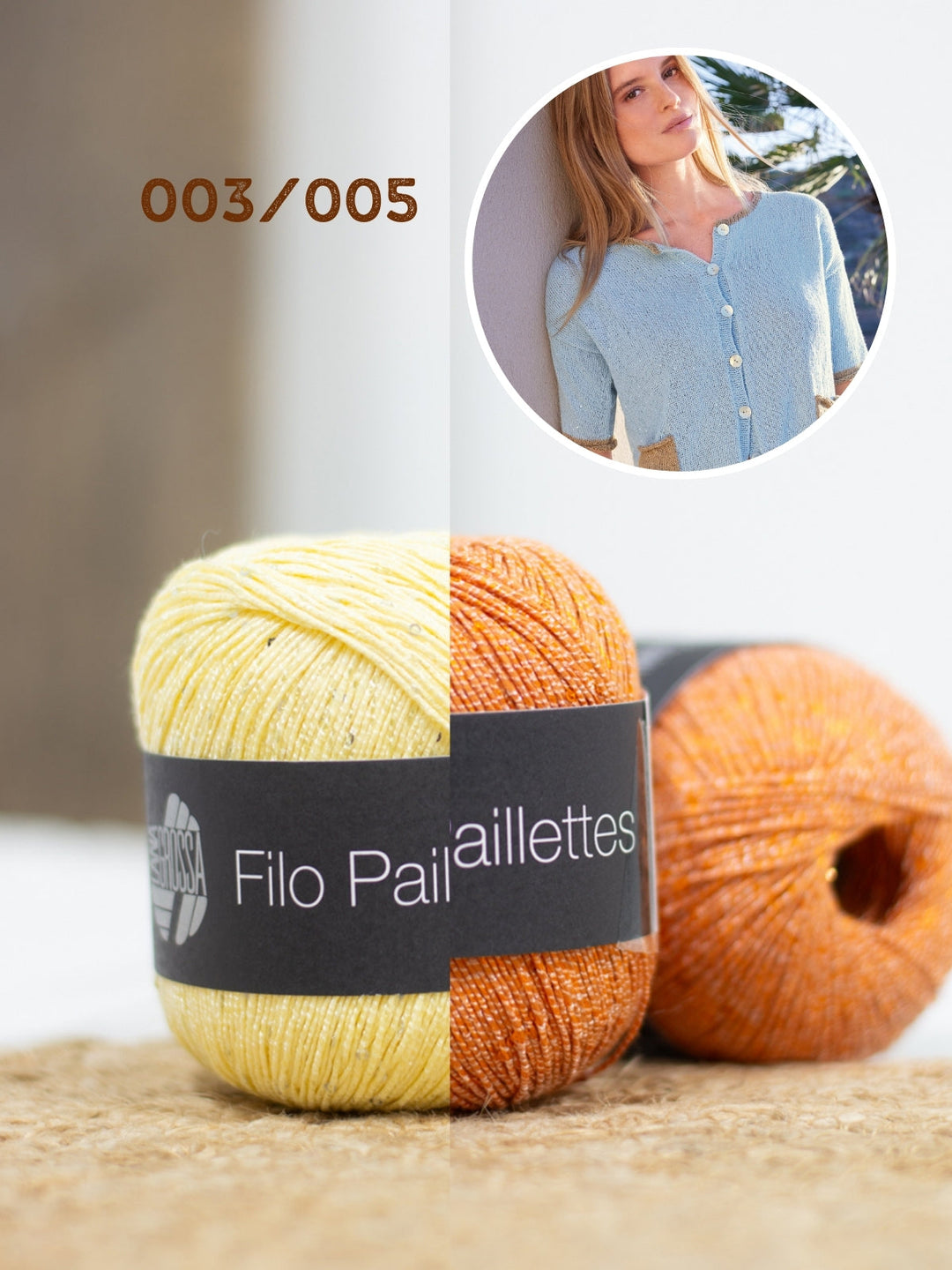Strickpaket Filo Paillettes Jacke mit kurzen Ärmeln