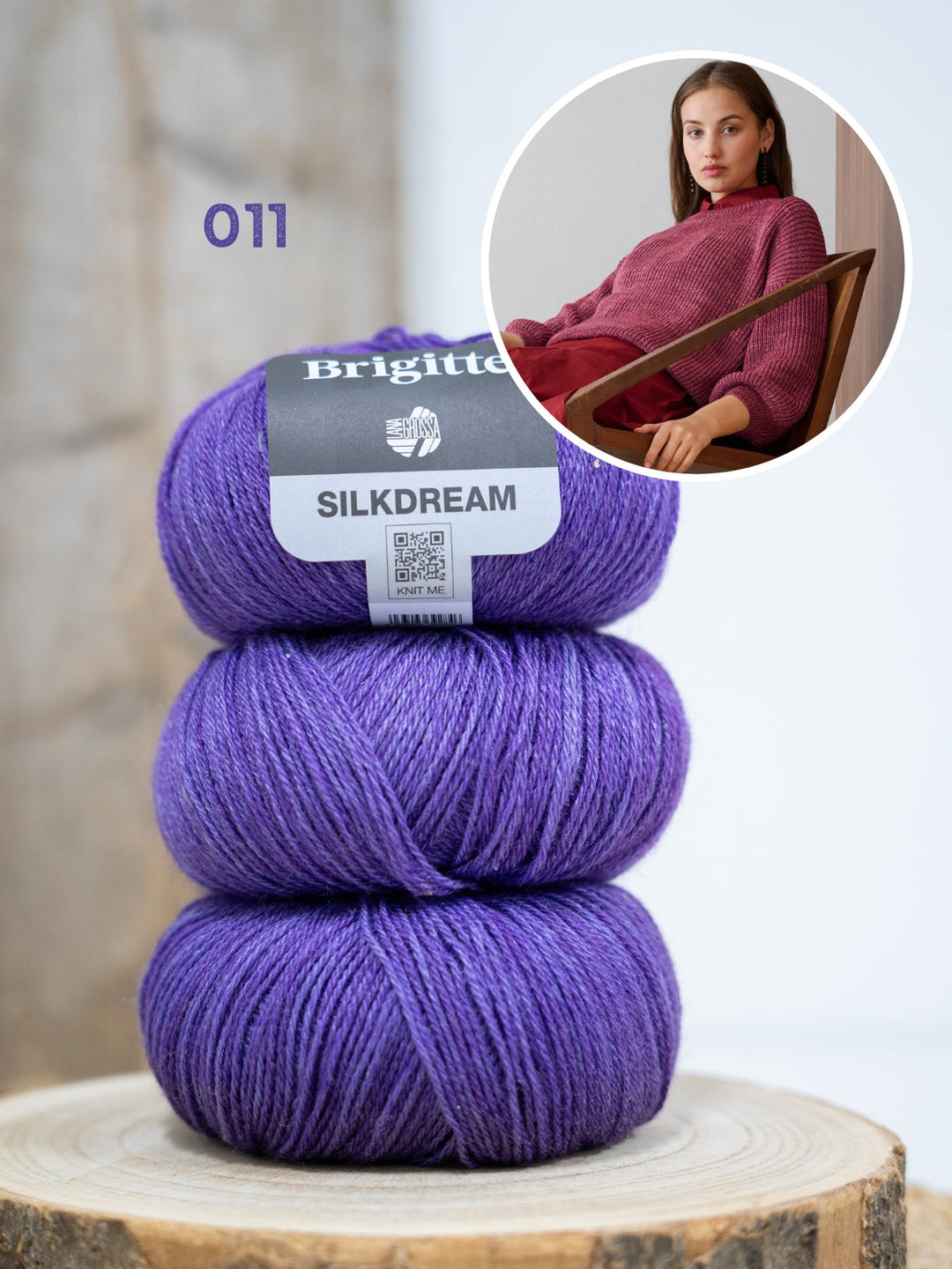 Strickpaket Brigitte Silkdream Pullover im Halbpatentmuster