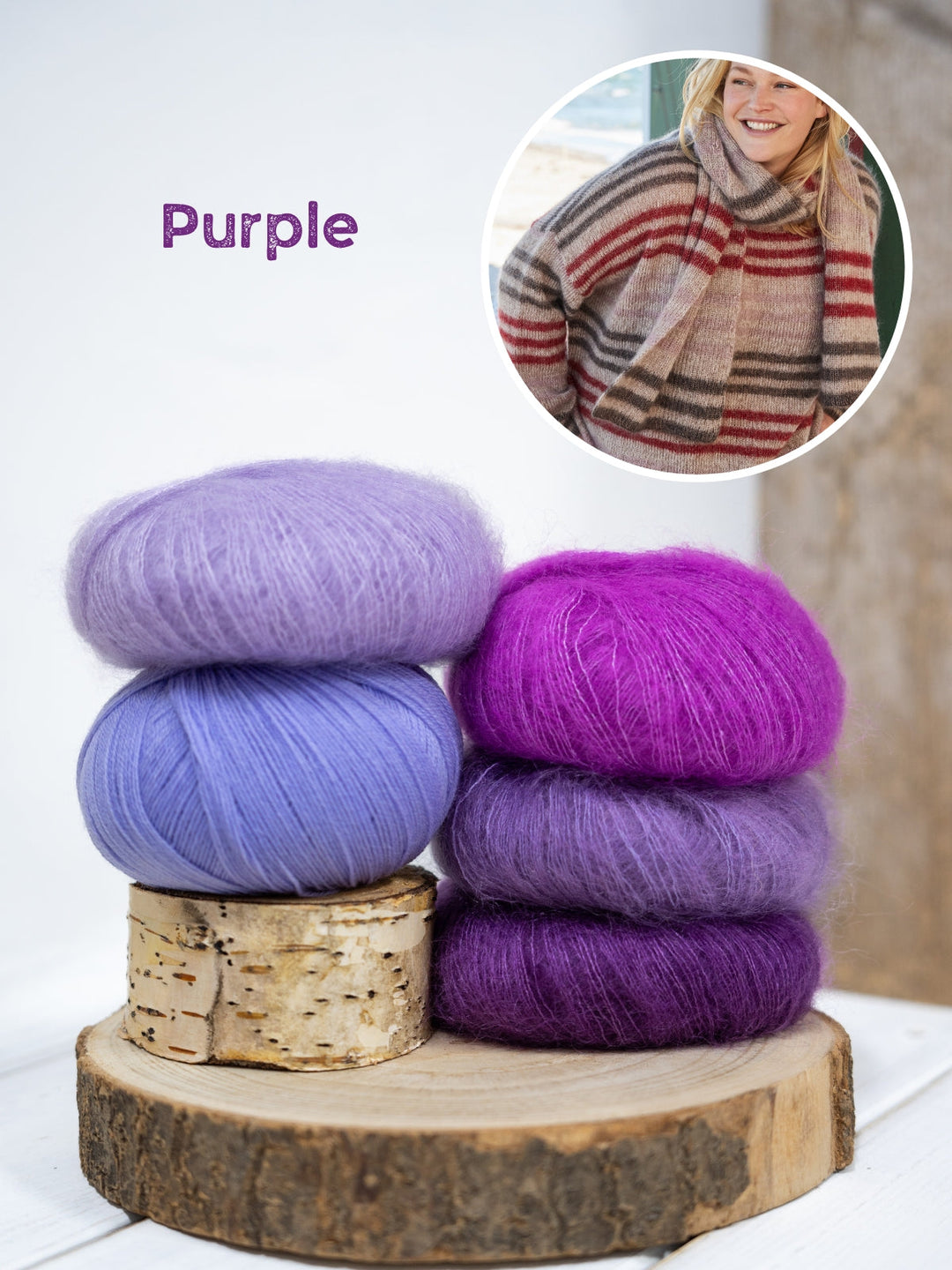 Strickpaket Cool Wool Lace Silkhair Streifenschal