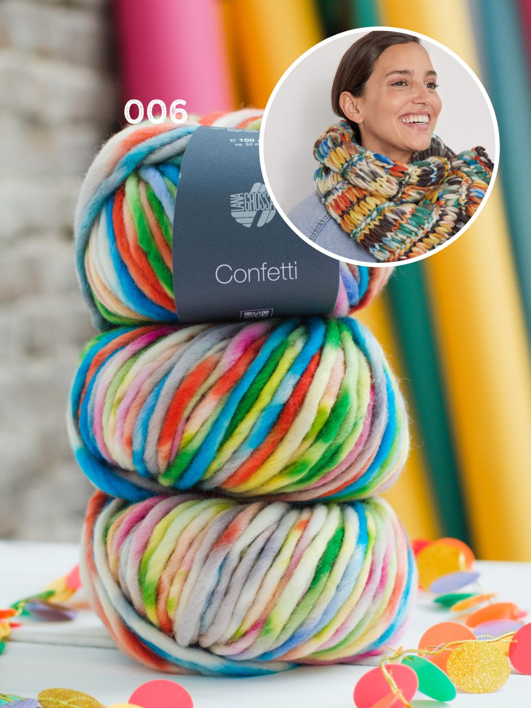 Strickpaket Confetti Schal