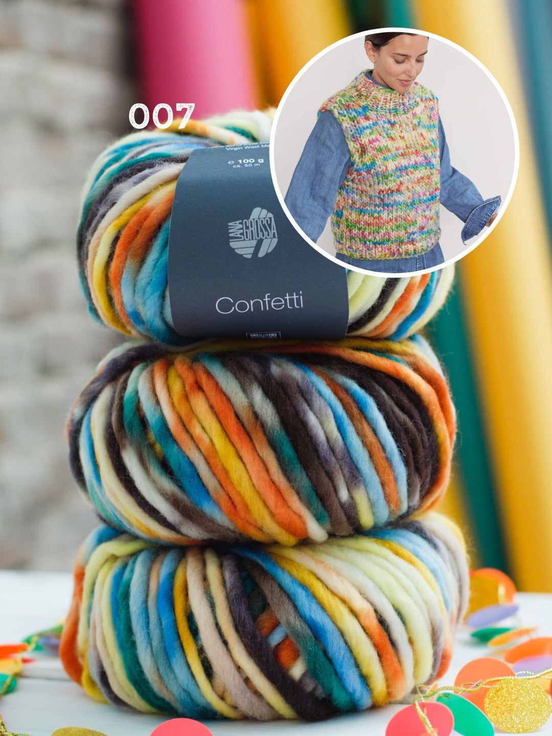 Strickpaket Confetti Pullunder