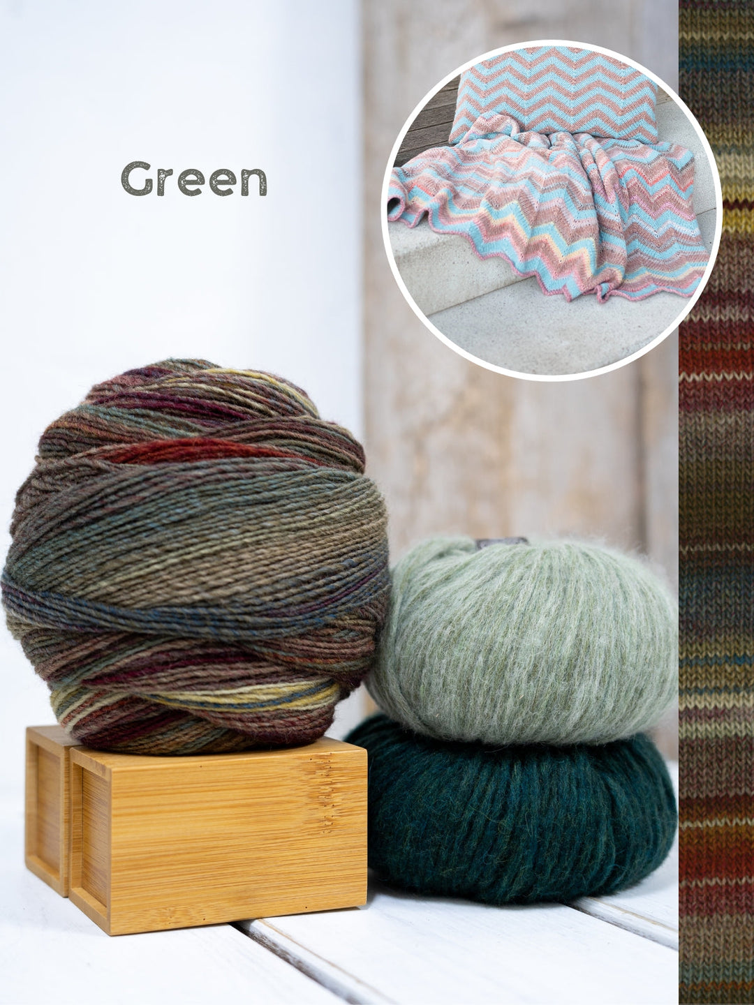 Strickpaket Gomitolo Intenso Brigitte No. 2 Zickzack-Decke