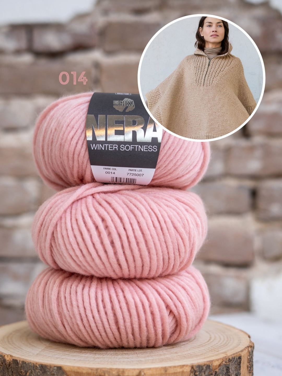 Strickpaket Winter Softness Poncho mit Reißverschluss