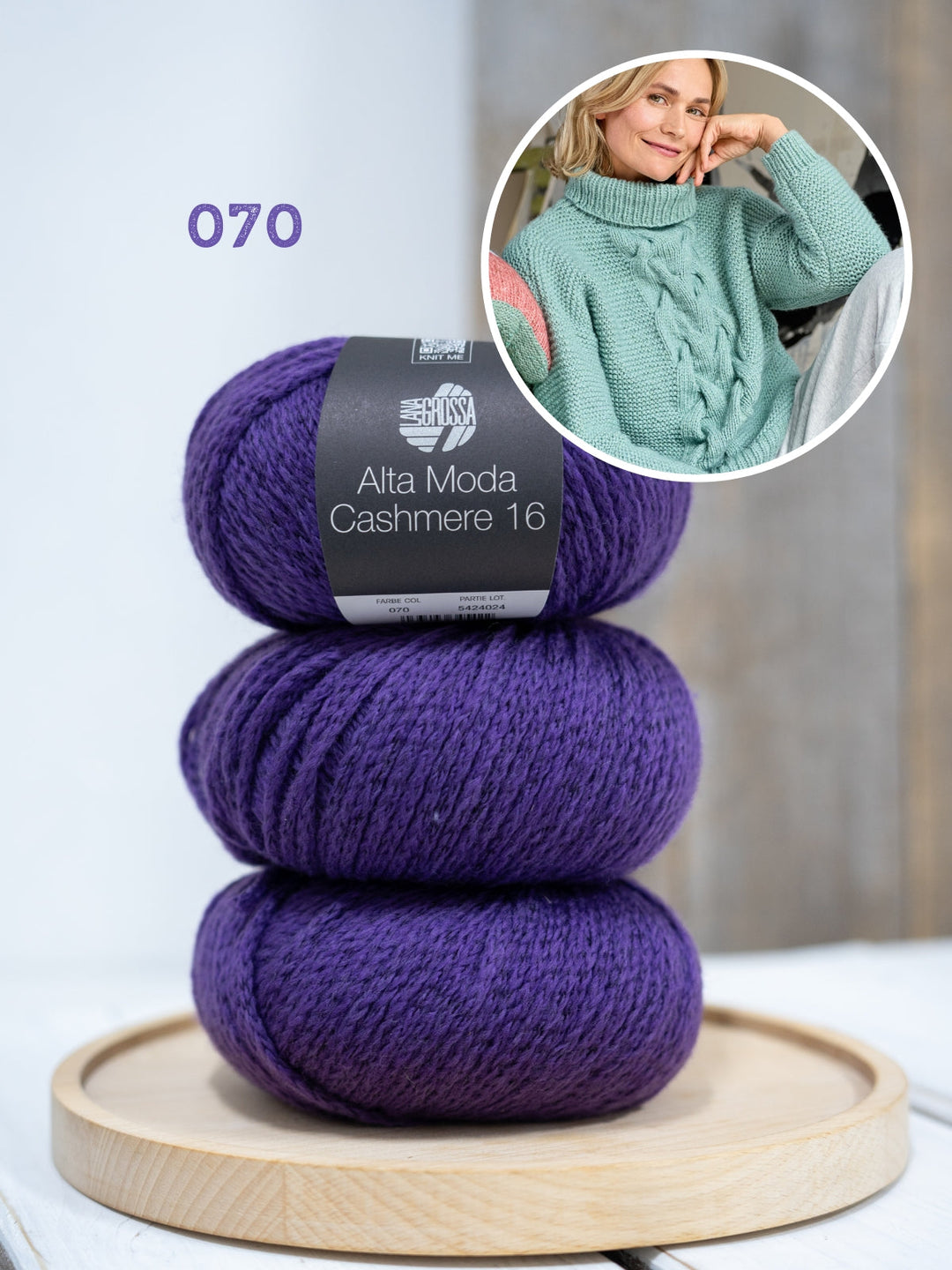 Strickpaket Alta Moda Cashmere 16 Zopfpullover