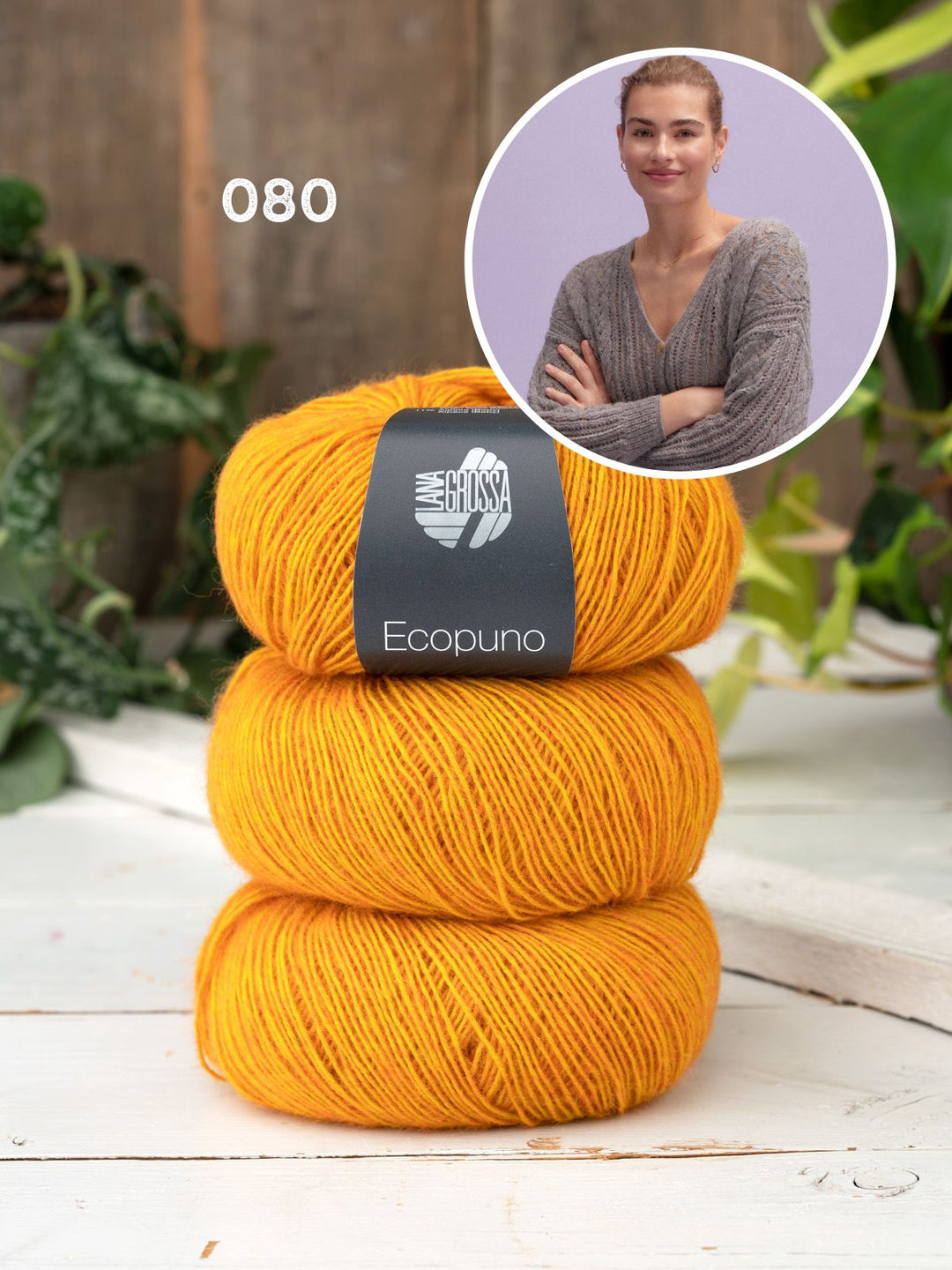 Strickpaket Ecopuno Jacke im Ajourmuster