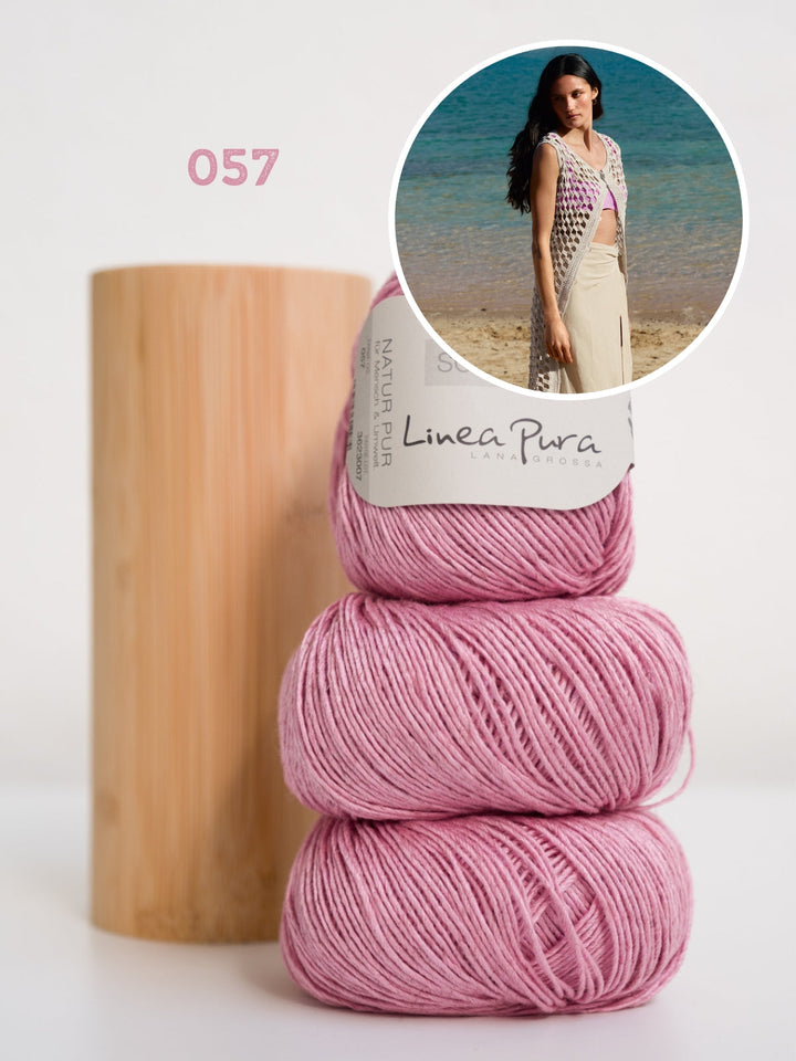 Häkelpaket Solo Lino Kleid im Lochmuster