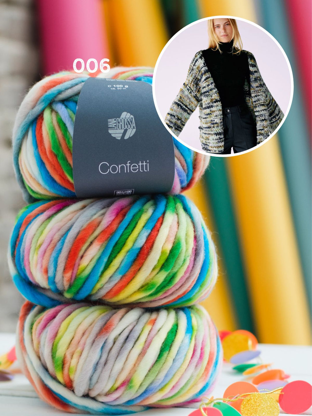 Strickpaket Cardigan aus Confetti