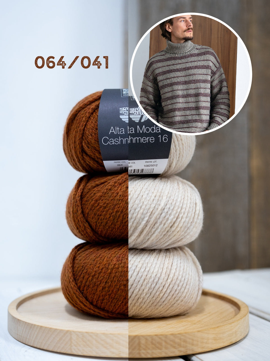 Strickpaket Alta Moda Cashmere 16 Streifenpullover für Herren