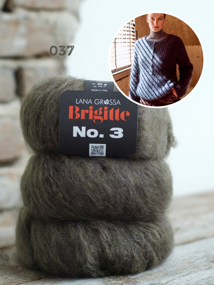 Strickpaket Brigitte no. 3 Grauer Pullover