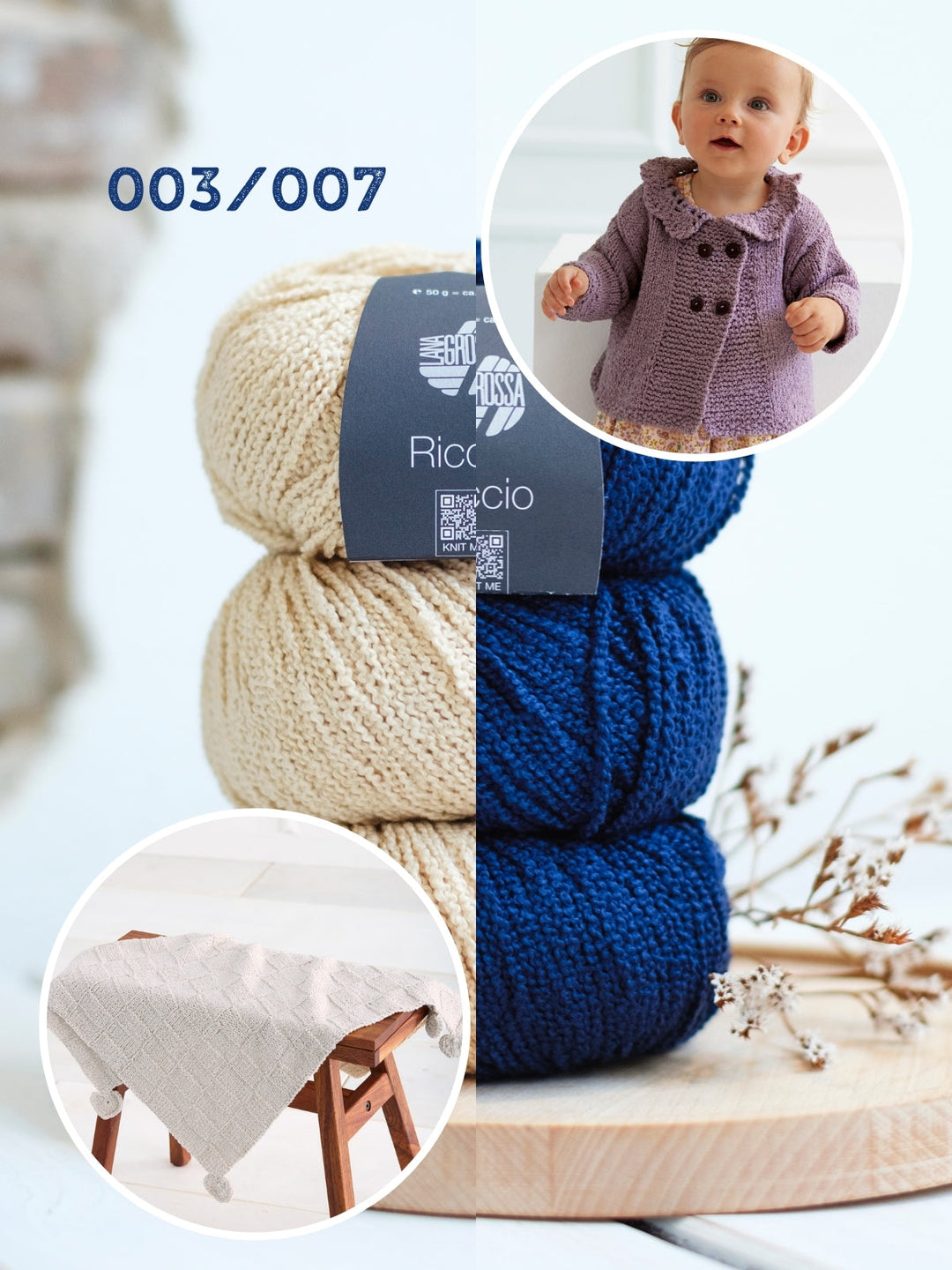 Strick- und Häkelpaket Riccio Jäckchen und Babydecke